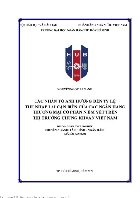 Những Nhân Tố Ảnh Hưởng Đến Tỷ Lệ Thu Nhập Lãi Cận Biên