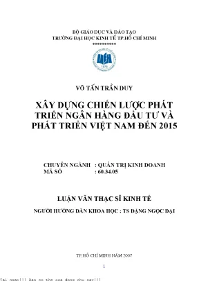 Chiến Lược Phát Triển Ngân Hàng Đầu Tư và Phát Triển