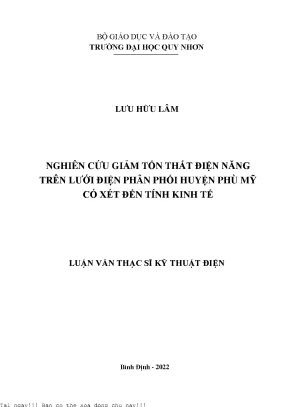 Nghiên Cứu Giảm Tổn Thất Điện Năng Trên Lưới Điện Phân