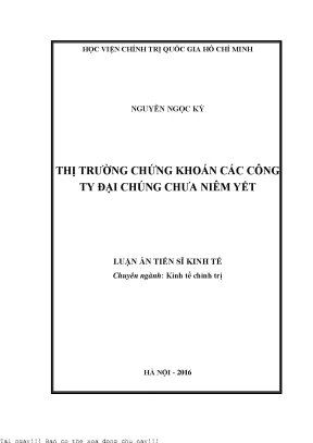 Phát Triển Thị Trường Chứng Khoán Các Công Ty Đại Chúng