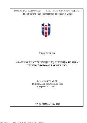 Giải Pháp Phát Triển Dịch Vụ Tiền Điện Tử Trên Di Động