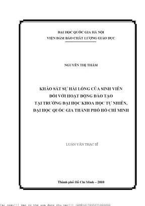 Khảo Sát Sự Hài Lòng Của Sinh Viên Tại Trường Đại Học 