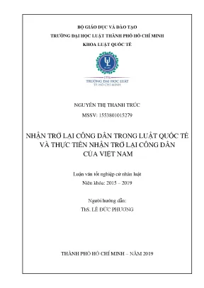 Nhận Trở Lại Công Dân Việt Nam Trong Luật Quốc Tế: Thực