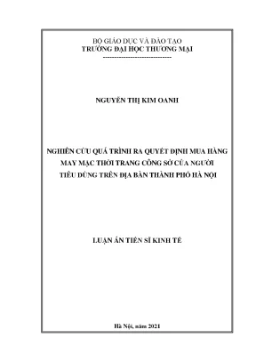 Nghiên Cứu Quy Trình Ra Quyết Định Mua Hàng May Mặc Thời