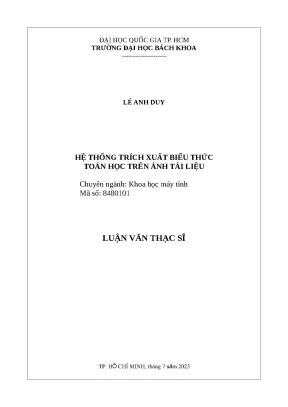 Hệ thống trích xuất biểu thức toán học từ ảnh tài liệu
