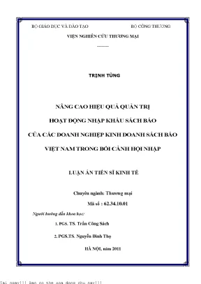 Nâng Cao Hiệu Quả Quản Trị Hoạt Động Nhập Khẩu Sách Báo 