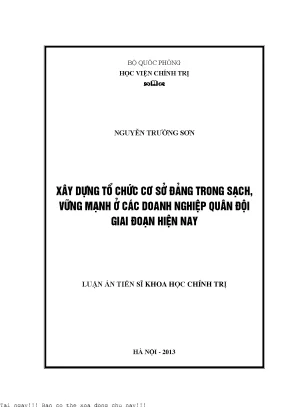 Xây Dựng Tổ Chức Cơ Sở Đảng Vững Mạnh Trong Doanh Nghiệp