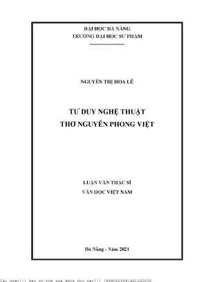 Tư Duy Nghệ Thuật Trong Thơ Nguyễn Phong Việt: Khám Phá