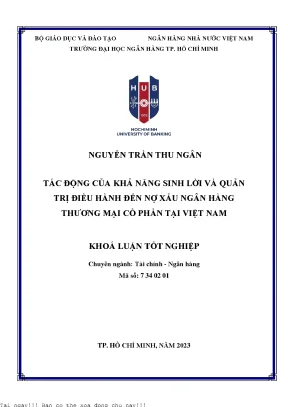Tác Động Của Khả Năng Sinh Lời Và Quản Trị Đến Nợ Xấu