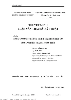 Nâng cao chất lượng hệ điều khiển nhiệt độ lò nung phôi 