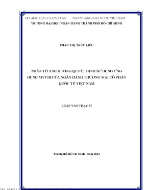 Nhân Tố Ảnh Hưởng Đến Quyết Định Sử Dụng Ứng Dụng MyVIB