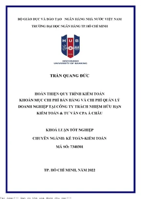 Hoàn thiện quy trình kiểm toán chi phí bán hàng và quản