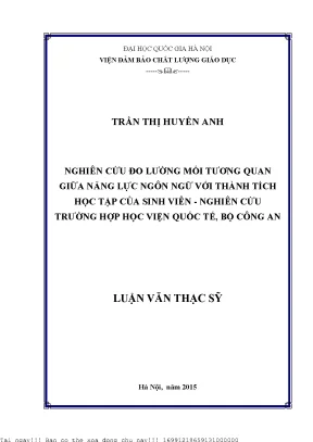 Nghiên Cứu Mối Tương Quan Giữa Năng Lực Ngôn Ngữ và