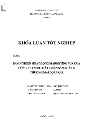 Hoàn thiện hoạt động Marketing Mix tại Công ty TNHH Đoàn Gia