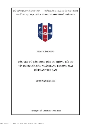 Các yếu tố ảnh hưởng đến dự phòng rủi ro tín dụng của
