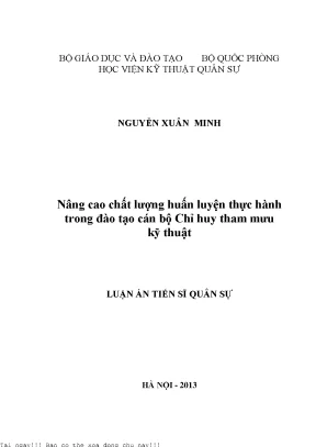 Nâng cao chất lượng huấn luyện thực hành cho cán bộ chỉ