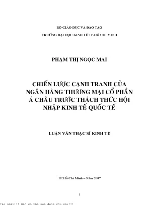 Chiến Lược Cạnh Tranh Của Ngân Hàng Thương Mại Việt Nam