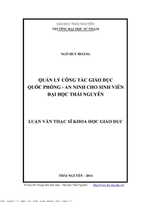 Quản Lý Giáo Dục Quốc Phòng và An Ninh cho Sinh Viên Đại