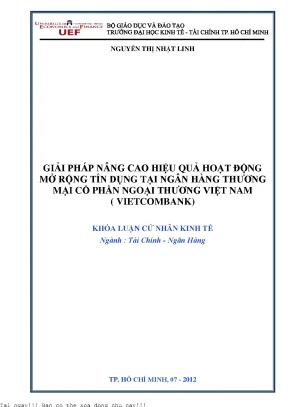 Giải Pháp Nâng Cao Hiệu Quả Hoạt Động Mở Rộng Tín Dụng