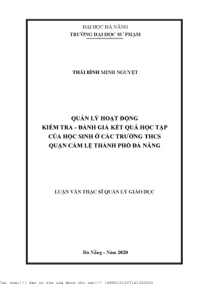 Quản Lý Hoạt Động Kiểm Tra và Đánh Giá Kết Quả Học Tập