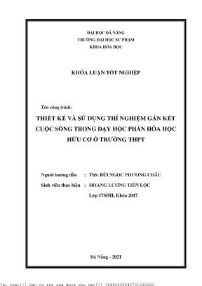 Thiết Kế Thí Nghiệm Hóa Học Gắn Kết Cuộc Sống Trong Dạy