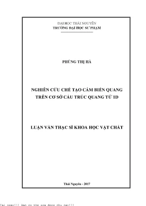 Nghiên Cứu Chế Tạo Cảm Biến Quang Từ Cấu Trúc Quang Tử 1D