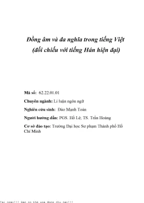 Khám Phá Đồng Âm và Đa Nghĩa Trong Tiếng Việt So Với 