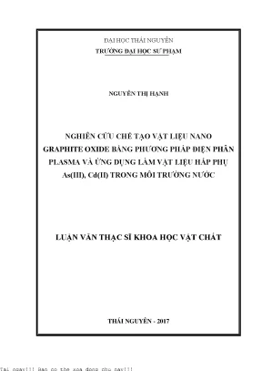 Nghiên Cứu Vật Liệu Nano Graphite Oxide và Ứng Dụng Hấp