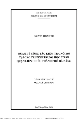 Quản Lý Kiểm Tra Nội Bộ Tại Trường Trung Học Cơ Sở Quận
