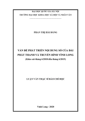Phát Triển Nội Dung Số Tại Đài Phát Thanh Và Truyền Hình
