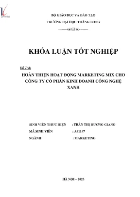 Hoàn thiện hoạt động Marketing Mix cho Công ty Cổ phần