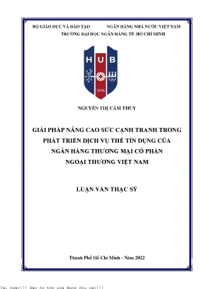 Giải pháp nâng cao sức cạnh tranh dịch vụ thẻ tín dụng