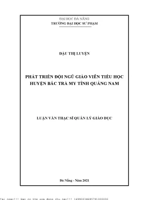 Phát Triển Đội Ngũ Giáo Viên Tiểu Học Tại Huyện Bắc Trà