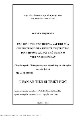 Vai Trò và Hình Thức Sở Hữu Trong Nền Kinh Tế Thị Trường 