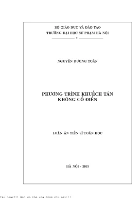 Nghiên Cứu Phương Trình Khuếch Tán Không Cổ Điển: Luận 