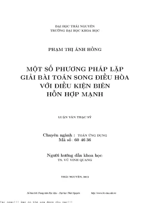 Phương Pháp Lặp Giải Bài Toán Song Điều Hòa Với Điều
