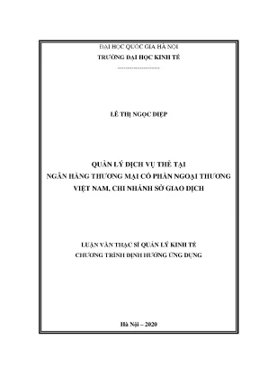 Quản Lý Dịch Vụ Thẻ Tại Ngân Hàng Thương Mại Cổ Phần