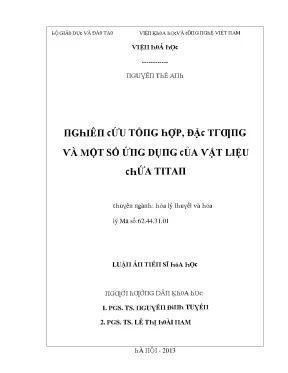 Nghiên Cứu Vật Liệu Titan Trong Ứng Dụng Công Nghệ