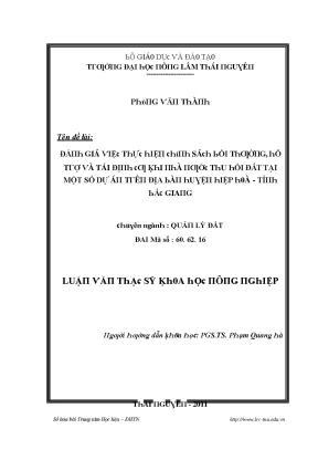 Quản lý đất đai và tái định cư tại Việt Nam