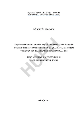 Thực Trạng Tuân Thủ Điều Trị Tăng Huyết Áp Tại Trạm Y Tế