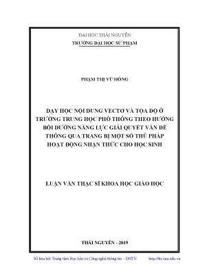 Dạy Học Vectơ và Tọa Độ: Bồi Dưỡng Năng Lực Giải Quyết