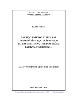 Dạy Học Sinh Học Vi Sinh Vật Theo Mô Hình Học Trải 