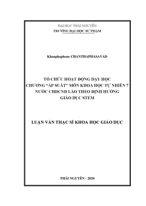Tổ Chức Hoạt Động Dạy Học Chương "Áp Suất" Môn Khoa Học 