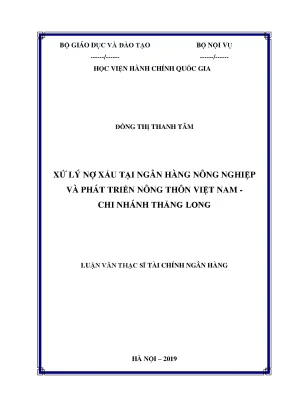 Xử Lý Nợ Xấu Tại Agribank Thăng Long: Giải Pháp và Định