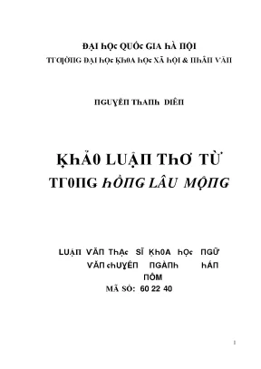 Nghiên Cứu Về Thơ Từ Trường Đại Học Quốc Gia Hà Nội