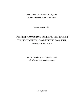 Can Thiệp Phòng Chống Đuối Nước Cho Học Sinh Tiểu Học