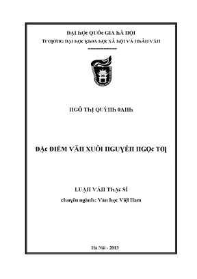 Đặc Điểm Văn Xuôi Nguyễn Ngọc Tư Tại Đại Học Quốc Gia Hà Nội
