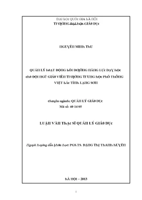 Quản lý bồi dưỡng năng lực dạy học cho giáo viên trường