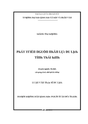 Nghiên Cứu Phát Triển Du Lịch Tỉnh Thái Bình: Thực Trạng