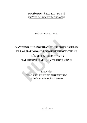 Xây Dựng Khoảng Tham Chiếu Chỉ Số Tế Bào Máu Ngoại Vi Ở 